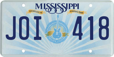 MS license plate JOI418