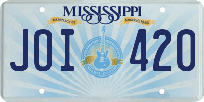 MS license plate JOI420