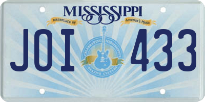 MS license plate JOI433
