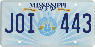 MS license plate JOI443