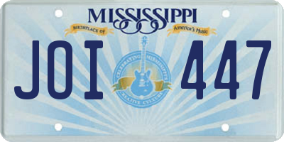 MS license plate JOI447