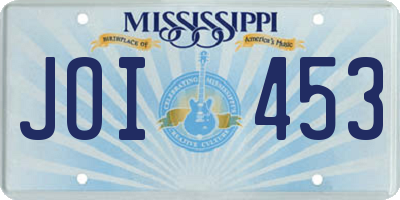 MS license plate JOI453
