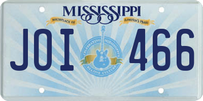 MS license plate JOI466