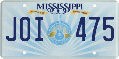 MS license plate JOI475