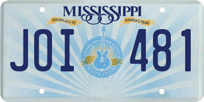 MS license plate JOI481