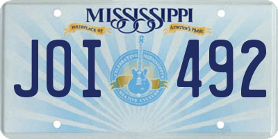 MS license plate JOI492