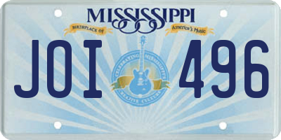 MS license plate JOI496