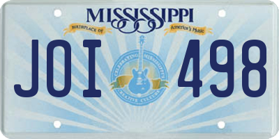 MS license plate JOI498