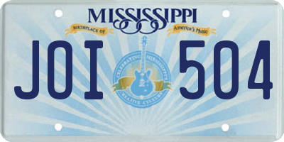 MS license plate JOI504