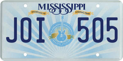 MS license plate JOI505