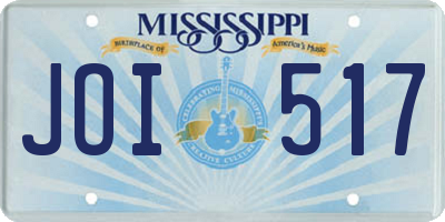 MS license plate JOI517