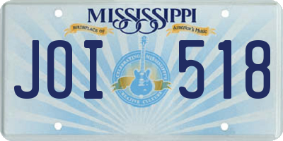 MS license plate JOI518