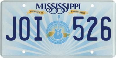 MS license plate JOI526
