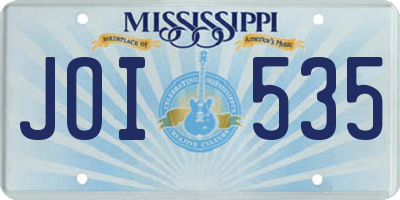 MS license plate JOI535