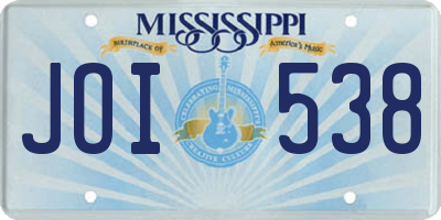 MS license plate JOI538