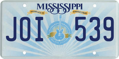 MS license plate JOI539