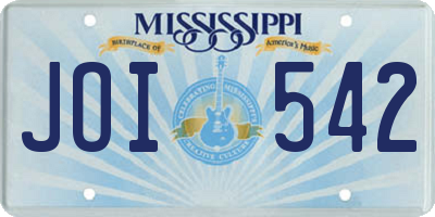 MS license plate JOI542