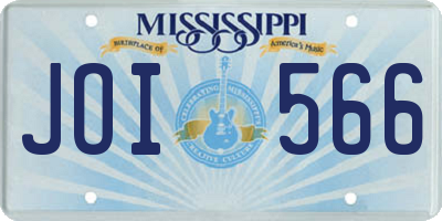MS license plate JOI566
