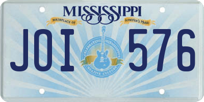 MS license plate JOI576