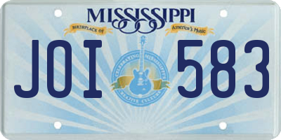 MS license plate JOI583