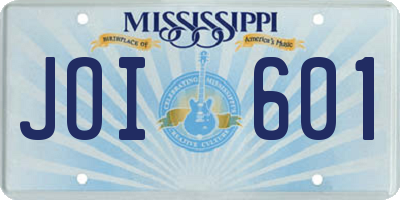 MS license plate JOI601
