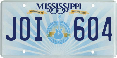 MS license plate JOI604