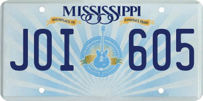 MS license plate JOI605