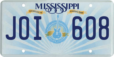 MS license plate JOI608