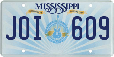 MS license plate JOI609