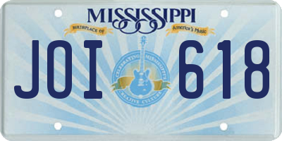 MS license plate JOI618