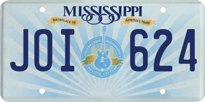 MS license plate JOI624