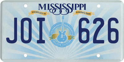 MS license plate JOI626