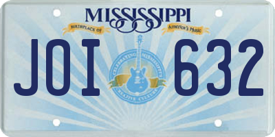 MS license plate JOI632