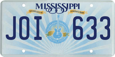 MS license plate JOI633