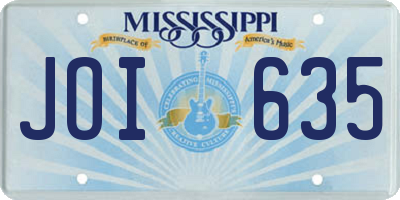 MS license plate JOI635