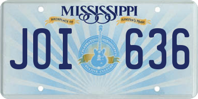 MS license plate JOI636