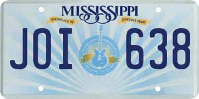 MS license plate JOI638
