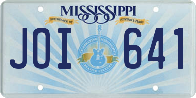 MS license plate JOI641