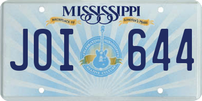 MS license plate JOI644