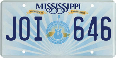 MS license plate JOI646