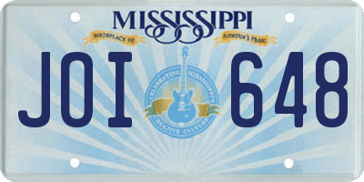 MS license plate JOI648