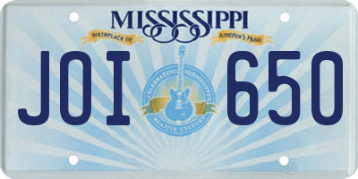 MS license plate JOI650