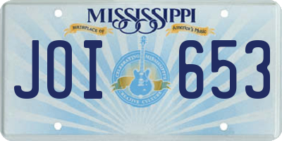 MS license plate JOI653