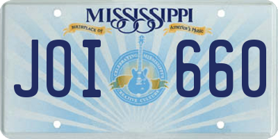 MS license plate JOI660
