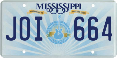 MS license plate JOI664
