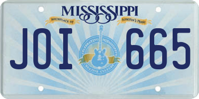 MS license plate JOI665