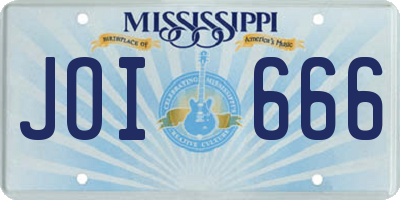 MS license plate JOI666