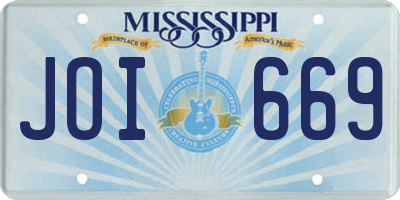 MS license plate JOI669