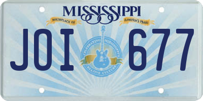 MS license plate JOI677