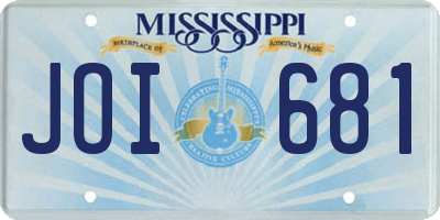 MS license plate JOI681